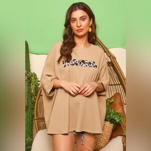 F3 fantastic fawn mama waffle shirt top oversize small medium large country